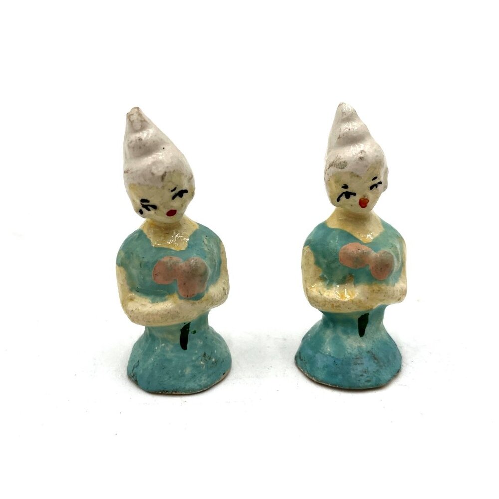 Antique Pin Cushion Sewing Half Doll Figurine hand painted